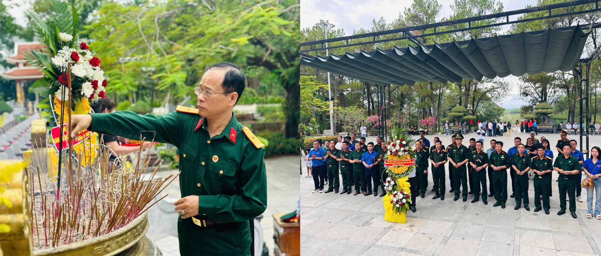 Hội Cựu Chiến binh, Đoàn Thanh niên Ủy ban nhân dân tỉnh Bắc Ninh dâng hương tri ân các Anh hùng...